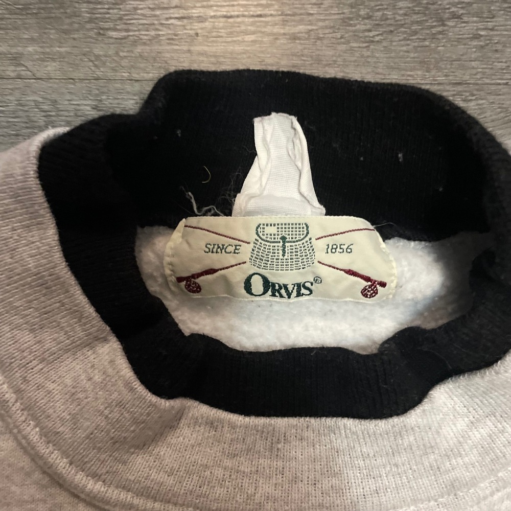 Vintage Orvis Horse Jumping Graphic Sweatshirt Mens Grey Equestrian H Harp XL - Picture 3 of 6